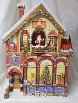 Deluxe Victorian House Christmas Advent Calendar 24 Doors Wood Santa Nutcracker
