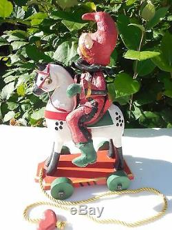 Denise Calla House Of Hatten 14 Elf Figurine Riding On Hobby Horse Large