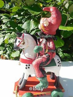 Denise Calla House Of Hatten 14 Elf Figurine Riding On Hobby Horse Large