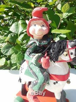 Denise Calla House Of Hatten 14 Elf Figurine Riding On Hobby Horse Large