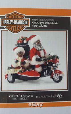 Dept 56 Possible Dreams African American Black Santa Harley Davidson Ride Bike