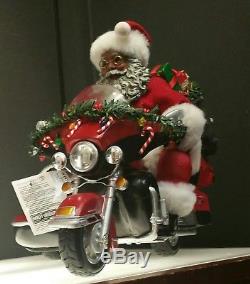 Dept 56 Possible Dreams African American Black Santa Harley Davidson Ride Bike