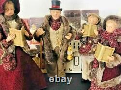 Dickensian Victorian Christmas Carolers Family Figurines Set of 4 13 16