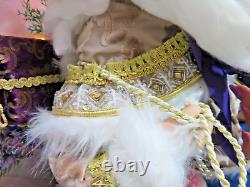 Dillard's SANTA CLAUS 25 jeweled BEADED Faux FUR teal VELVET suit PURPLE nwt