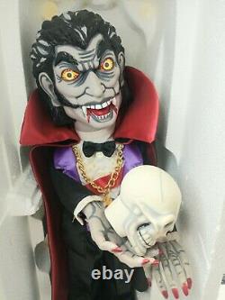 Dracula 21 Halloween Illuminated Figure Witch Time In Box AC Adapter 1989 Box