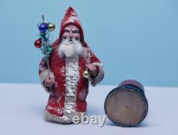 EARLY GERMAN CHRISTMAS SANTA CANDY CONTAINERGREAT STERN FACE SANTA c1910