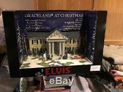ELVIS PRESLEY Graceland at Christmas Illuminated Musical Porcelain Building
