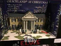ELVIS PRESLEY Graceland at Christmas Illuminated Musical Porcelain Building
