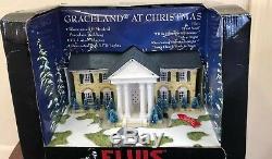 ELVIS PRESLEY Graceland at Christmas Illuminated Musical Porcelain Building(S3A)