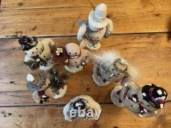 ESC Trading Co Cody Foster Snowmen Primitive Folk Art Christmas Lot Of 7 RARE