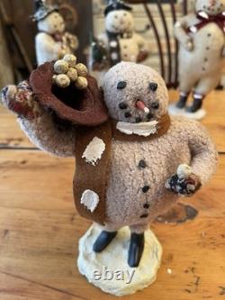 ESC Trading Co Cody Foster Snowmen Primitive Folk Art Christmas Lot Of 7 RARE