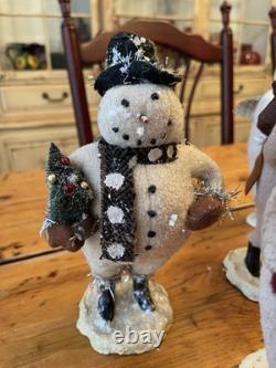 ESC Trading Co Cody Foster Snowmen Primitive Folk Art Christmas Lot Of 7 RARE
