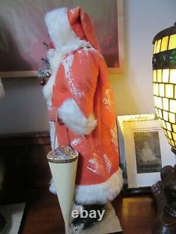 EXTRA-LARGE 22 Antique German Christmas Santa Candy Container Feather Tree Wow