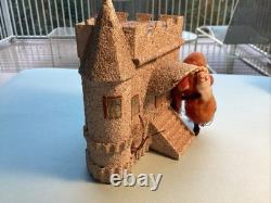Early German Christmas SpunCottonComposition Santa &Sand Castle CandyContainer
