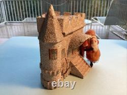 Early German Christmas SpunCottonComposition Santa &Sand Castle CandyContainer