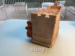 Early German Christmas SpunCottonComposition Santa &Sand Castle CandyContainer