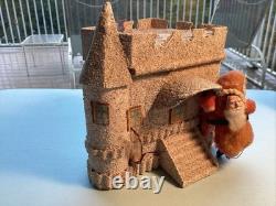 Early German Christmas SpunCottonComposition Santa &Sand Castle CandyContainer