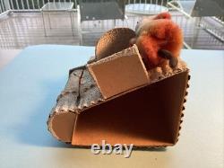 Early German Christmas SpunCottonComposition Santa &Sand Castle CandyContainer