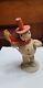 Early Vintage Japan Spun Cotton Snowman Red Hat Mica Christmas Figure W Broom