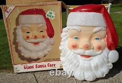 Empire Blow Mold Giant Santa Face Christmas Outdoor With Box 36 Vintage & Big