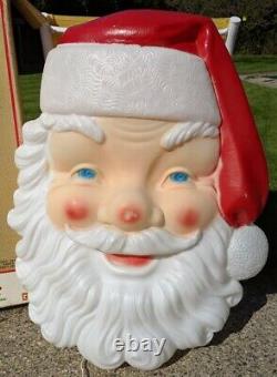 Empire Blow Mold Giant Santa Face Christmas Outdoor With Box 36 Vintage & Big