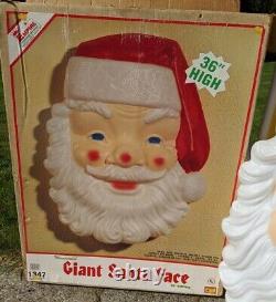 Empire Blow Mold Giant Santa Face Christmas Outdoor With Box 36 Vintage & Big