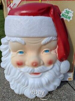 Empire Blow Mold Giant Santa Face Christmas Outdoor With Box 36 Vintage & Big