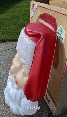 Empire Blow Mold Giant Santa Face Christmas Outdoor With Box 36 Vintage & Big