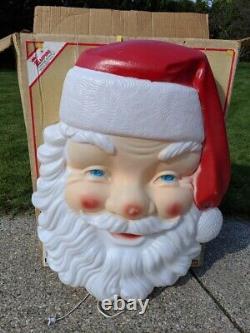 Empire Blow Mold Giant Santa Face Christmas Outdoor With Box 36 Vintage & Big