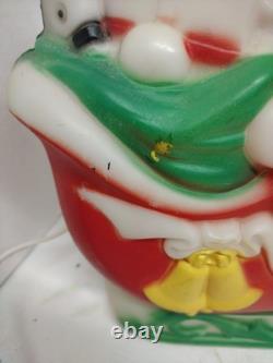 Empire Tabletop Santa Sleigh 2 Reindeer Blow Mold Christmas 1970 Nice Condition