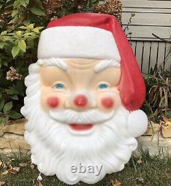 Empire Vtg Blow Mold Giant Lighted Santa Face Head Christmas Outdoor Yard 36