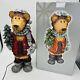 Enchanted Forest Fiber Optic Wooden Bear Color Changing Decor Winter 19 Resin