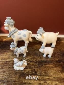 Encore 2000 Snow Buddies Snowville Barn & Silo #94931 With 6 Minis Rare
