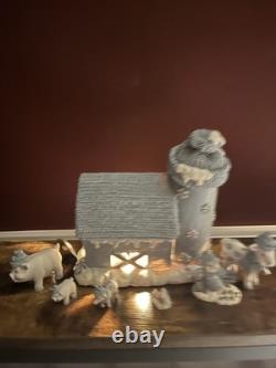 Encore 2000 Snow Buddies Snowville Barn & Silo #94931 With 6 Minis Rare