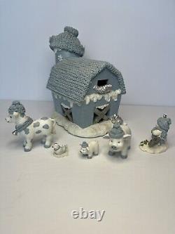 Encore 2000 Snow Buddies Snowville Barn with Silo #94934 Rare 5 Minis