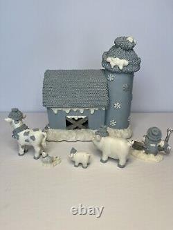 Encore 2000 Snow Buddies Snowville Barn with Silo #94934 Rare 5 Minis