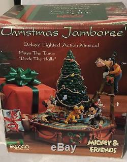 Enesco Disney Christmas Jamboree Mickey Mouse Animated Music Lights Minnie Goofy