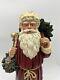 English Father Christmas Figurine 1992 Hand Painted Signed, Figurine Is 18 Tall