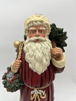 English Father Christmas figurine 1992 hand painted signed, Figurine Is 18 Tall