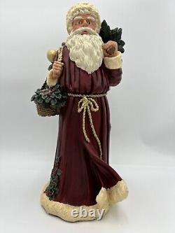 English Father Christmas figurine 1992 hand painted signed, Figurine Is 18 Tall