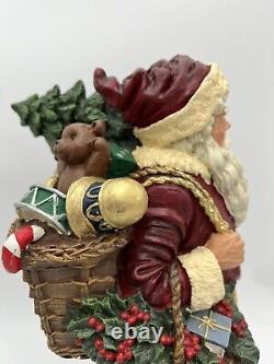 English Father Christmas figurine 1992 hand painted signed, Figurine Is 18 Tall