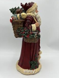 English Father Christmas figurine 1992 hand painted signed, Figurine Is 18 Tall