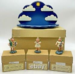 Erzgebirge Hubrig Wood Angel Orchestra Band Shelf Display Germany Christmas