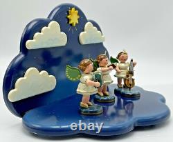Erzgebirge Hubrig Wood Angel Orchestra Band Shelf Display Germany Christmas