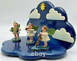 Erzgebirge Hubrig Wood Angel Orchestra Band Shelf Display Germany Christmas