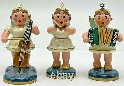 Erzgebirge Hubrig Wood Angel Orchestra Band Shelf Display Germany Christmas