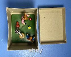 Erzgebirge Wood Carved Rabbits Father/Son Water Pump Lady Bug Mushrooms in Box