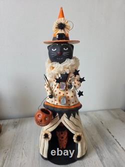 Esc or Bethany lowe Cat 19 statue figurine glitter pumpkin large unique Hallo