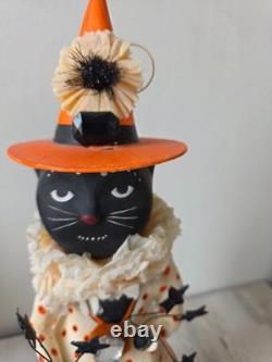 Esc or Bethany lowe Cat 19 statue figurine glitter pumpkin large unique Hallo