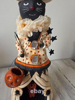 Esc or Bethany lowe Cat 19 statue figurine glitter pumpkin large unique Hallo